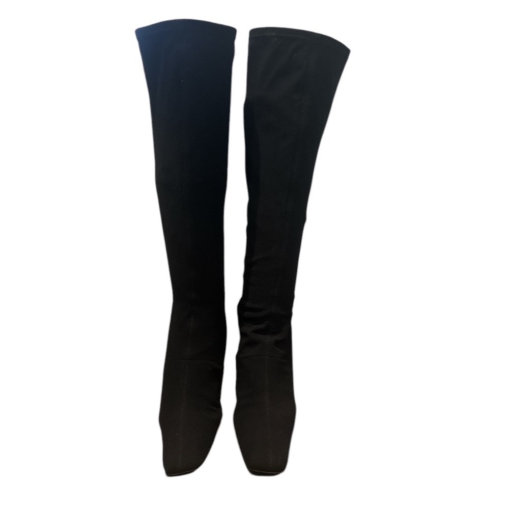 Authentic Gucci luxury designer vintage black stretch fabric tall boots Sz 5.5 - Picture 3 of 11